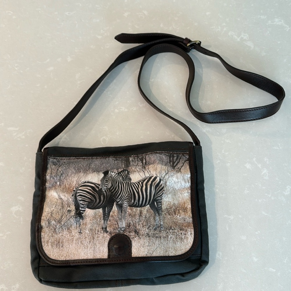 Handcrafted Zebra Print Crossbody Bag